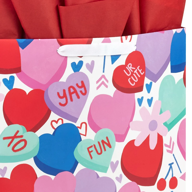 15.5" Candy Hearts Extra-Large Valentine's Day Gift Bag With Tissue Paper for only USD 8.49 | Hallmark