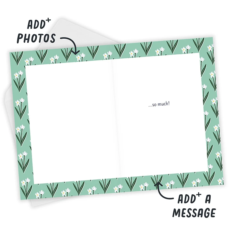 Pink Flowers Stamp Custom Miss You Card for only USD 4.99 | Hallmark