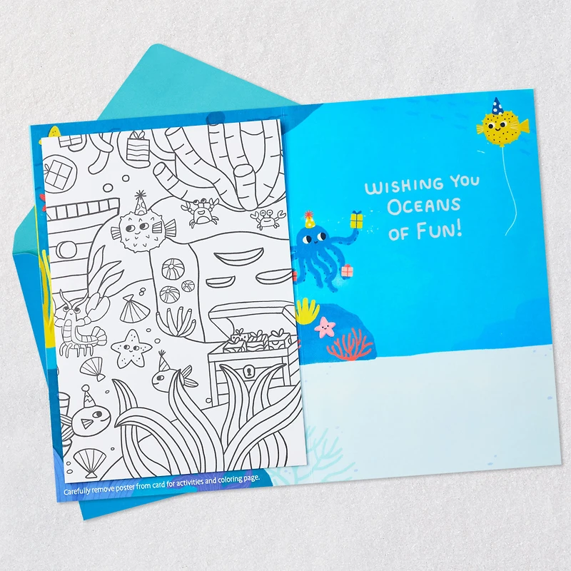 Oceans of Fun Birthday Card for Kids with Activity Page for only USD 7.59 | Hallmark