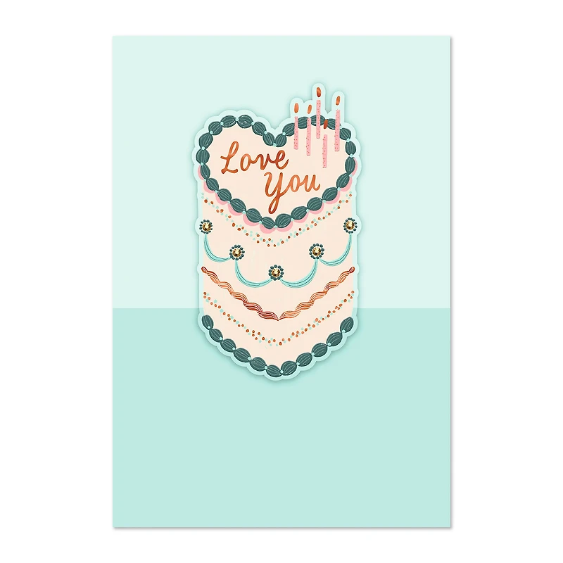 Love You Heart-Shaped Cake Romantic Birthday Card for only USD 7.59 | Hallmark