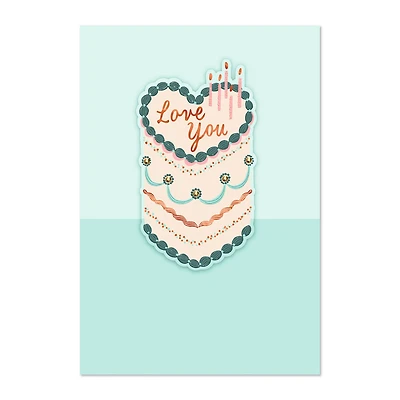 Love You Heart-Shaped Cake Romantic Birthday Card for only USD 7.59 | Hallmark