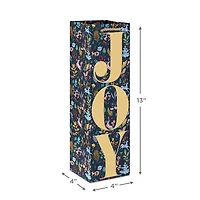 13" Joy on Navy Floral Holiday Wine Gift Bag for only USD 3.49 | Hallmark
