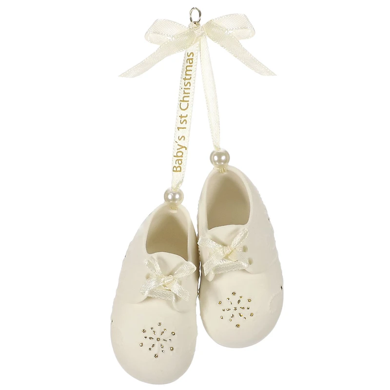 Baby’s First Christmas Monogram Booties Porcelain Personalized Ornament, Custom Text for only USD 34.99 | Hallmark