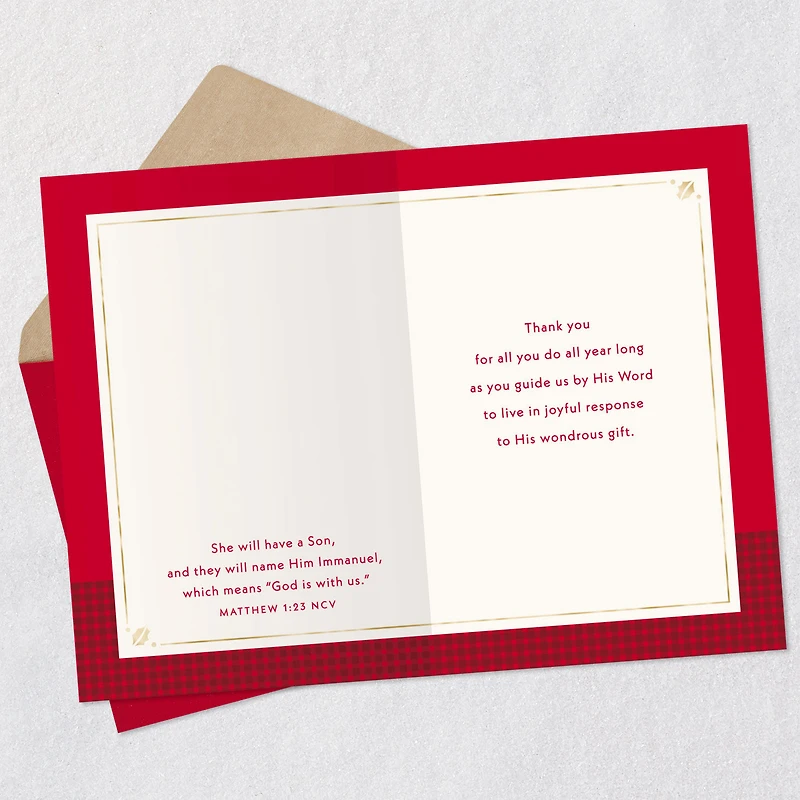 Thank You for All You Do Religious Christmas Card for Pastor for only USD 2.99 | Hallmark