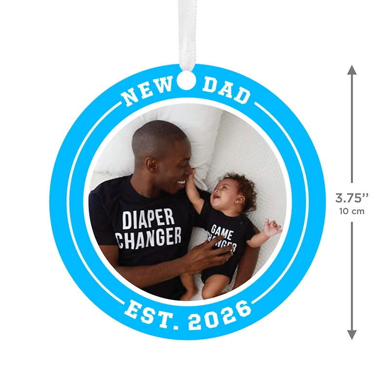 New Dad Round Metal Personalized Ornament, Custom Photo and Text for only USD 17.99 | Hallmark