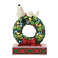 Jim Shore Peanuts Snoopy Sleeping on Light-Up Wreath Figurine, 7.13" for only USD 100.00 | Hallmark