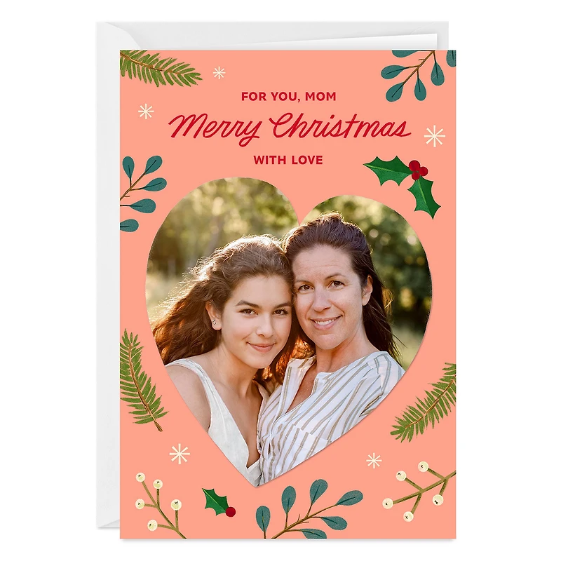 Holly and Heart Custom Christmas Card for Mom for only USD 4.99 | Hallmark