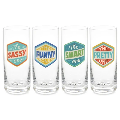 Badges of Honor Funny Drinking Glasses, Set of 4 for only USD 32.99 | Hallmark