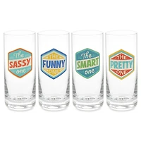 Badges of Honor Funny Drinking Glasses, Set of 4 for only USD 32.99 | Hallmark