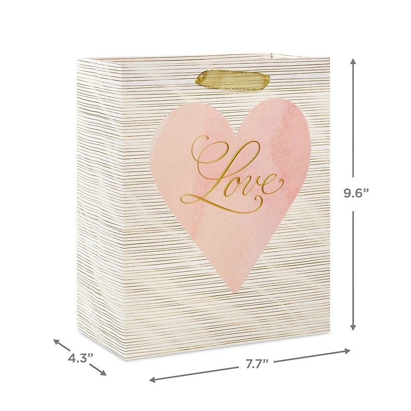 9.6" Love Lettering on Pink Medium Gift Bag for only USD 3.99 | Hallmark