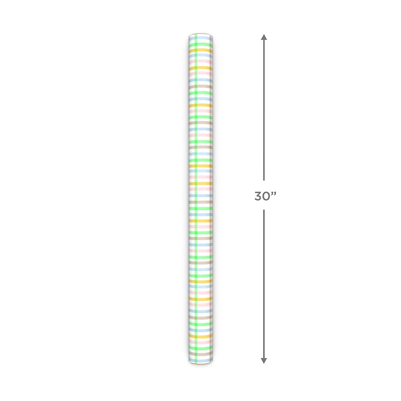 Pastel Plaid/Bright Mint Polka Dots Reversible Wrapping Paper Roll, 20 sq. ft. for only USD 4.99 | Hallmark