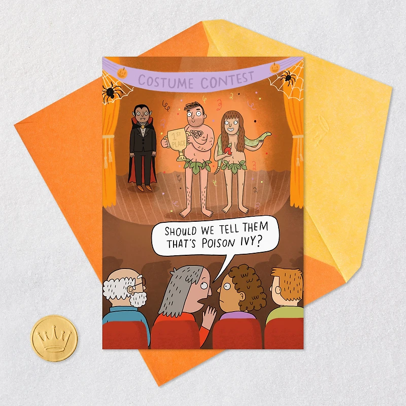 Adam and Eve Poison Ivy Costumes Funny Halloween Card for only USD 3.69 | Hallmark