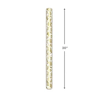 Gold Birds and Botanicals on White Foil Christmas Wrapping Paper Roll, 22.5 sq. ft. for only USD 4.99 | Hallmark