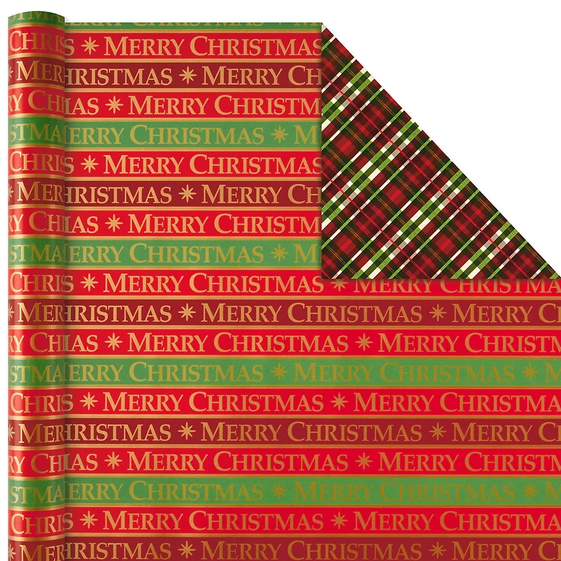 Traditional Christmas 4-Pack Reversible Wrapping Paper Rolls, 150 sq. ft. for only USD 19.99 | Hallmark