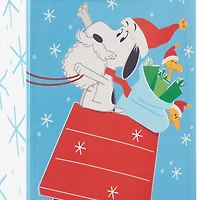13" Peanuts® Santa Snoopy on Dog House Sleigh Large Christmas Gift Bag for only USD 4.49 | Hallmark