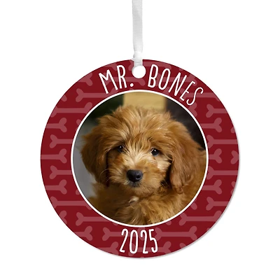 Pet Round Metal Personalized Ornament, Custom Photo and Text for only USD 17.99 | Hallmark