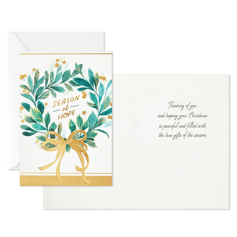 Wreath With Gold Berries Boxed Christmas Cards, Pack of 16 for only USD 9.99 | Hallmark