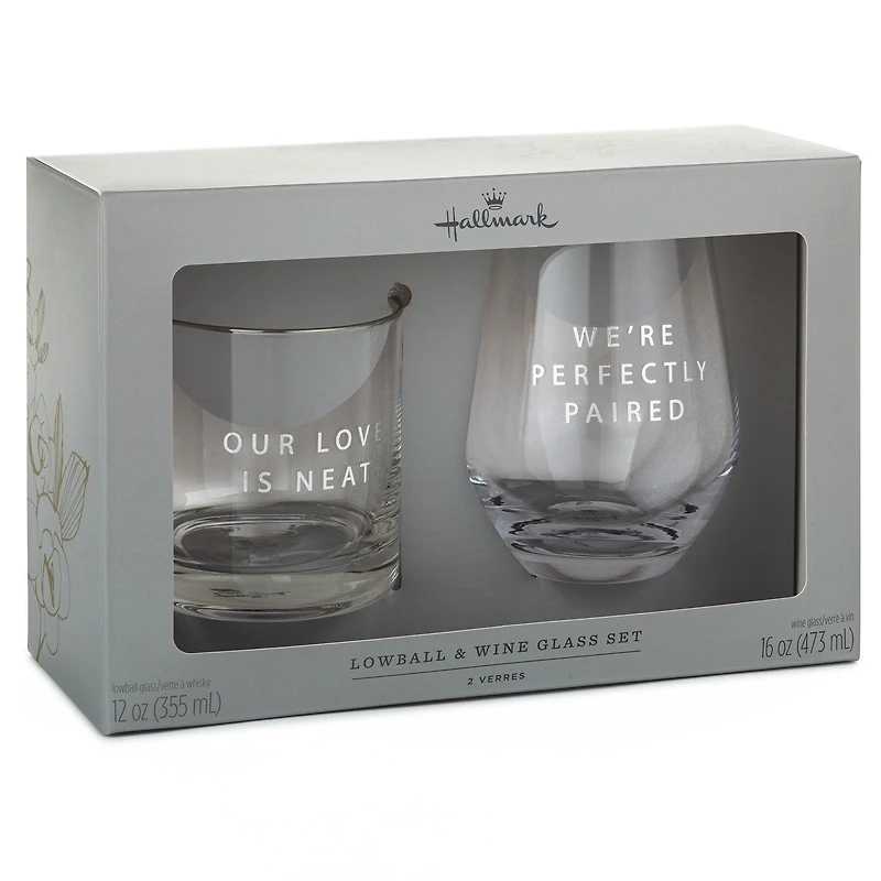 Lowball and Stemless Wine Glass, Set of 2 for only USD 34.99 | Hallmark