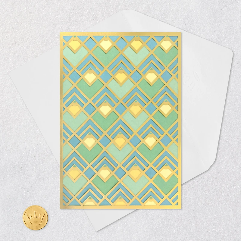 Art Deco Gold, Green and Blue Blank Card for only USD 8.99 | Hallmark