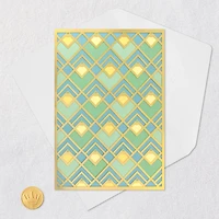 Art Deco Gold, Green and Blue Blank Card for only USD 8.99 | Hallmark