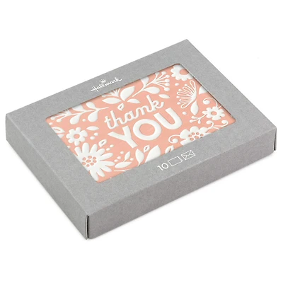 Flowers on Coral Boxed Blank Thank-You Notes, Pack of 10 for only USD 10.49 | Hallmark
