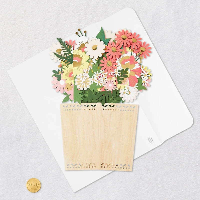 Jumbo Flower Bouquet in Vase 3D Pop-Up Blank Card for only USD 19.99 | Hallmark