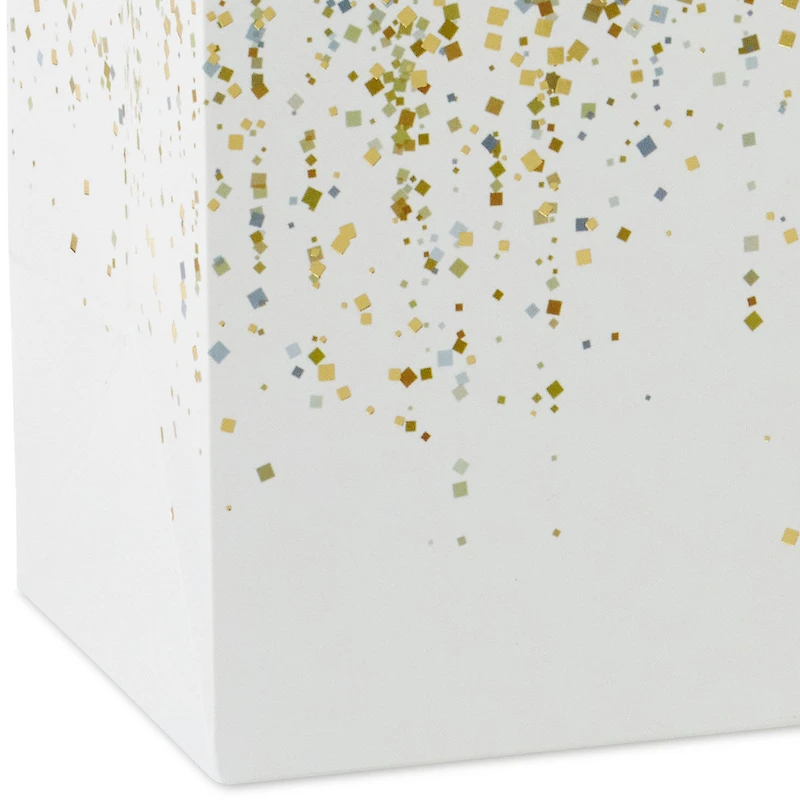 7.7" Gold Confetti Trails on White Medium Gift Bag for only USD 7.79 | Hallmark