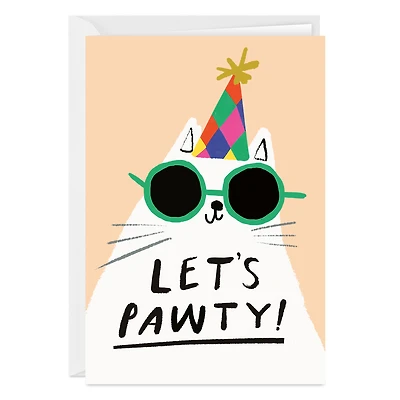 Pawty Cat Custom Celebration Card for only USD 4.99 | Hallmark