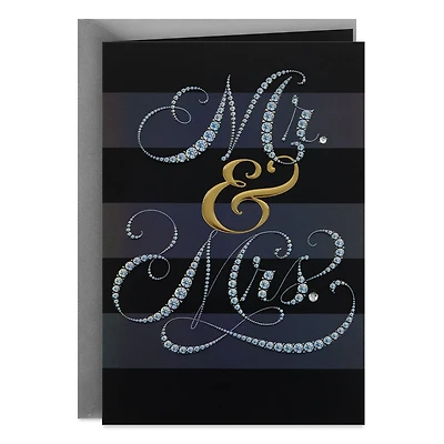 Mr. & Mrs. Diamond Script on Black Wedding Card for only USD 6.99 | Hallmark