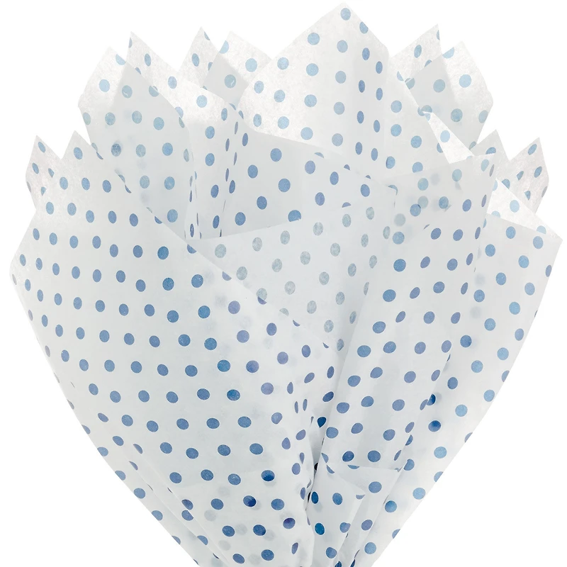 Navy Blue Polka Dots on White Tissue Paper, 6 sheets for only USD 1.99 | Hallmark