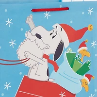 13" Peanuts® Santa Snoopy on Dog House Sleigh Large Christmas Gift Bag for only USD 4.49 | Hallmark