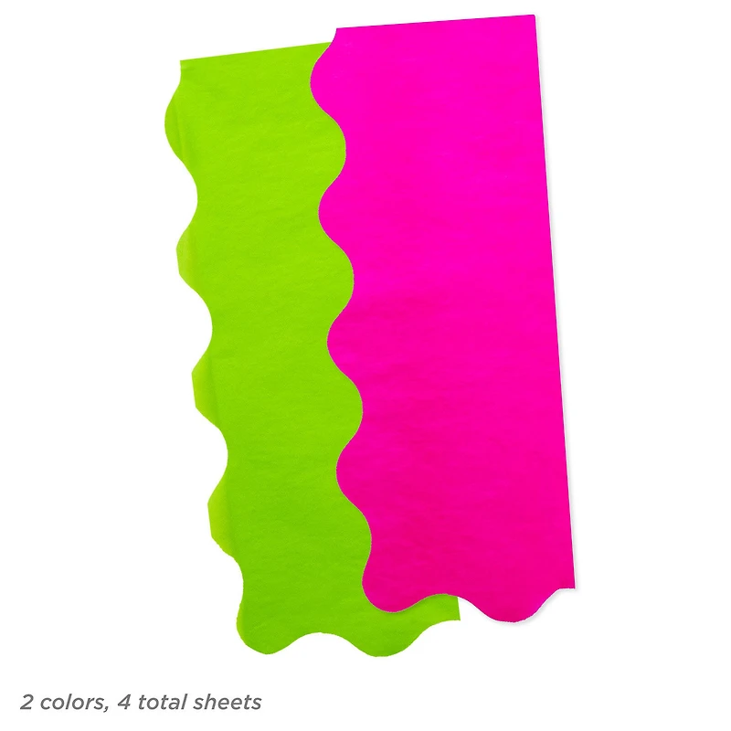 Lime Green and Fuchsia Wavy-Edged 2-Pack Tissue Paper, 4 sheets total for only USD 2.79 | Hallmark