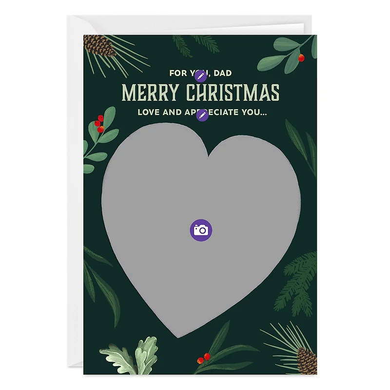 Evergreen and Heart Custom Christmas Card for Dad for only USD 4.99 | Hallmark