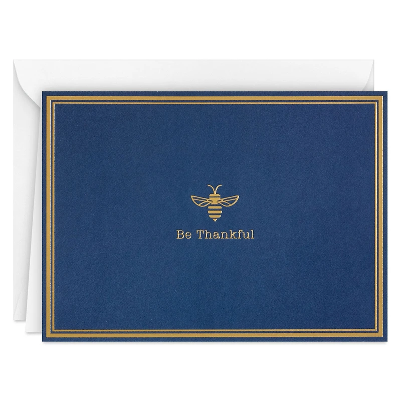 Gold Bee on Navy Blank Thank You Notes, Pack of 10 for only USD 10.49 | Hallmark
