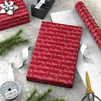 Cinnamon-Scented Merry Christmas on Red Wrapping Paper Roll, 20 sq. ft. for only USD 5.99 | Hallmark