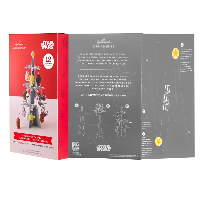 Star Wars™ Hallmark Countdown Calendar Paper Tree Set With 12 Mini Ornaments for only USD 34.99 | Hallmark