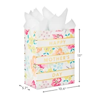 13" Floral Stripe Large Mother's Day Gift Bag With Tissue for only USD 6.99 | Hallmark