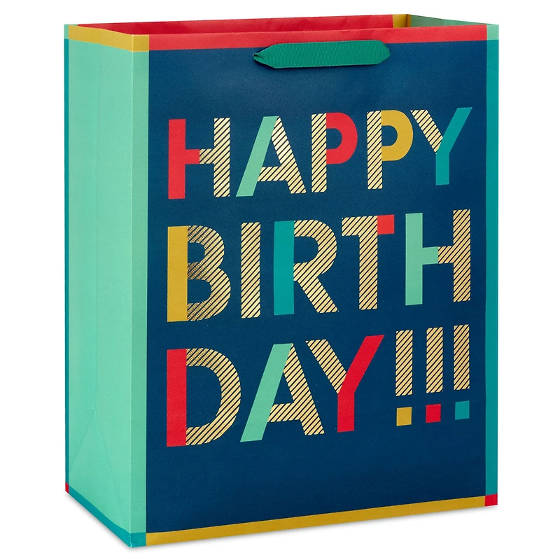 13" Bold Stacked Wishes Large Birthday Gift Bag for only USD 4.99 | Hallmark