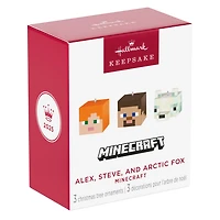 Mini Minecraft Alex, Steve and Arctic Fox Ornaments, Set of 3 for only USD 24.99 | Hallmark
