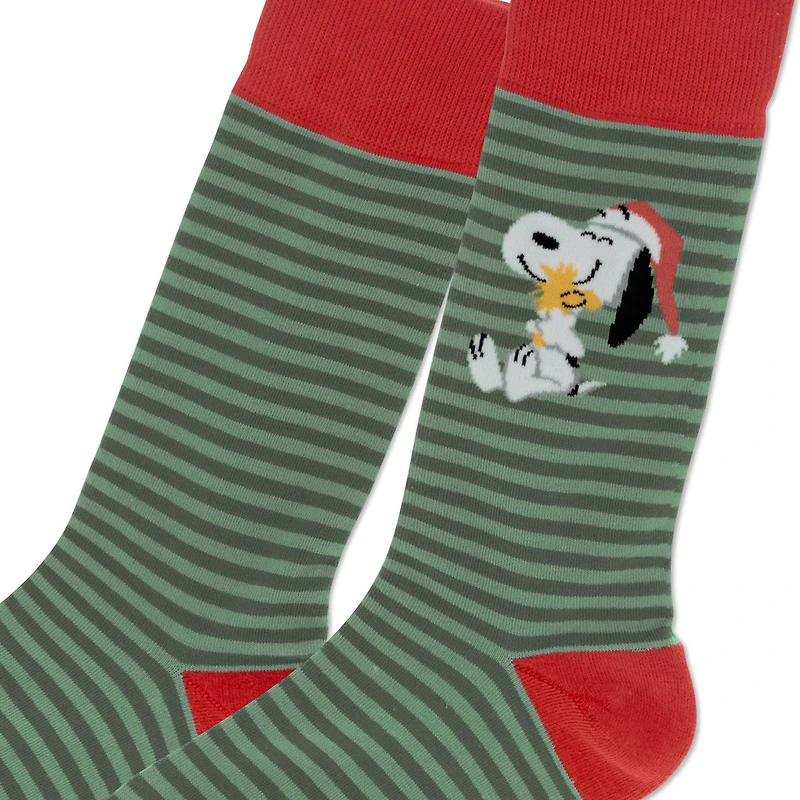 Peanuts® Santa Snoopy and Woodstock Crew Socks for only USD 16.99 | Hallmark