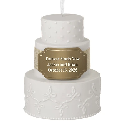 Wedding Cake Ceramic Personalized Ornament, Custom Text for only USD 37.99 | Hallmark