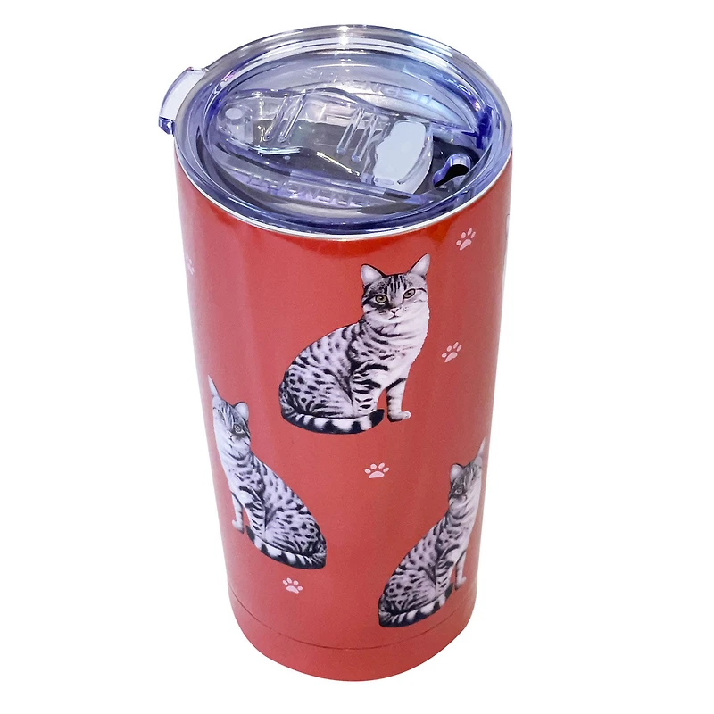 E&S Pets Silver Tabby Cat Stainless Steel Tumbler, 20 oz. for only USD 24.99 | Hallmark