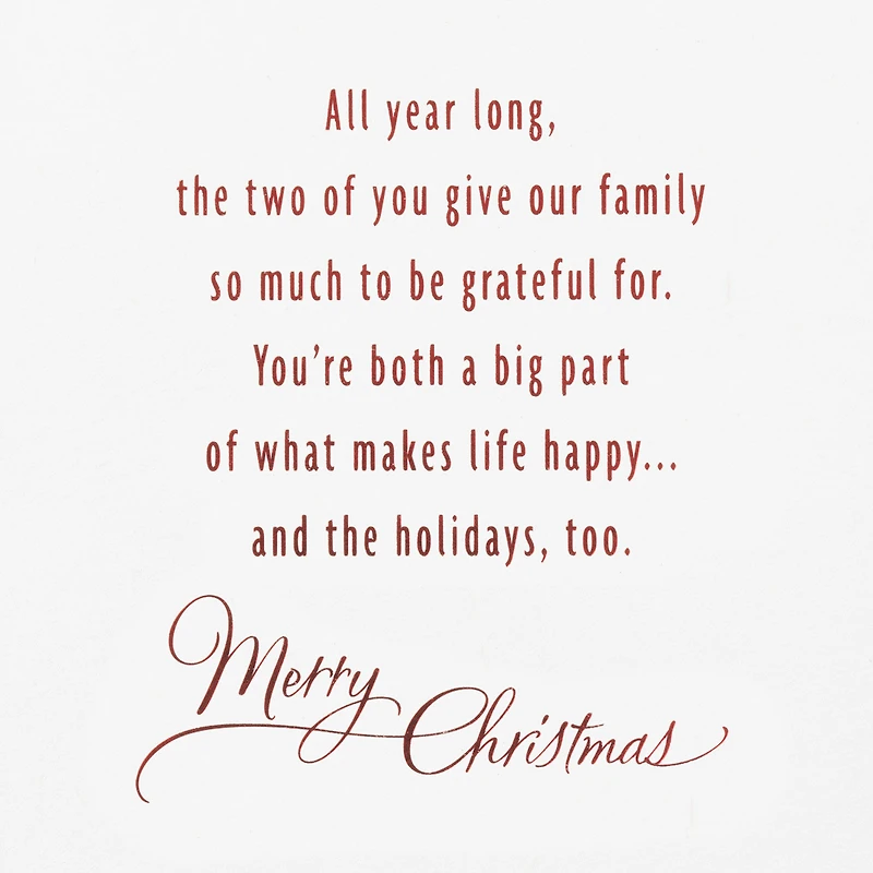 So Grateful for Both of You Christmas Card for Son and Daughter-in-Law for only USD 4.59 | Hallmark
