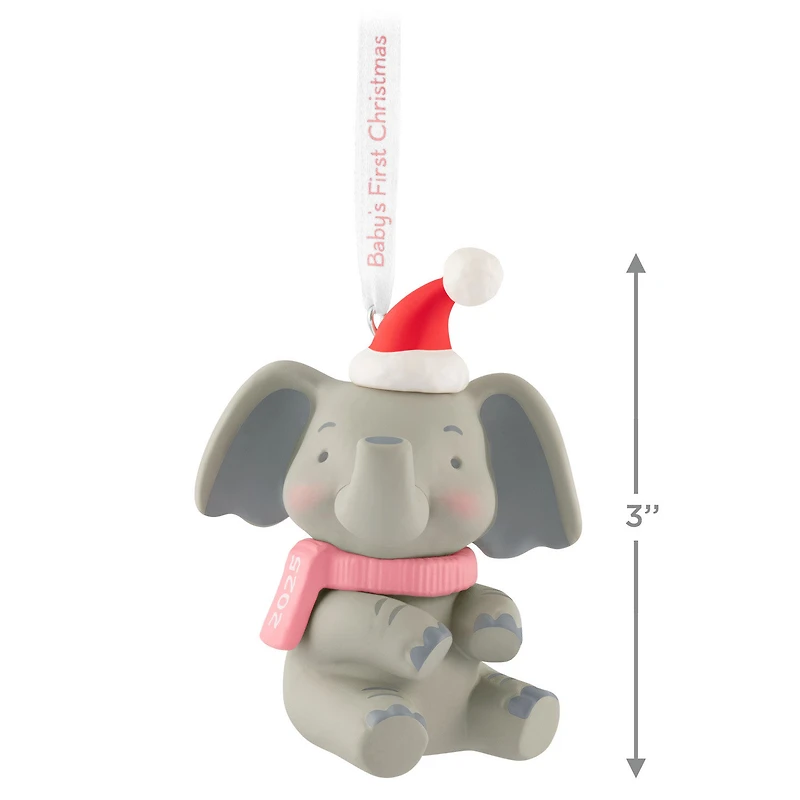 Baby Girl's First Christmas Elephant 2025 Ornament for only USD 23.99 | Hallmark