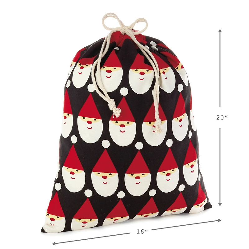 10" and 20" Santa and Stripes 2-Pack Fabric Christmas Gift Bags for only USD 14.99 | Hallmark