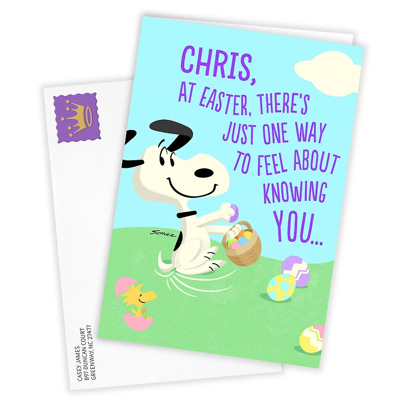 Peanuts® Egg-stremely Lucky to Know You Custom Easter Card for only USD 4.99 | Hallmark