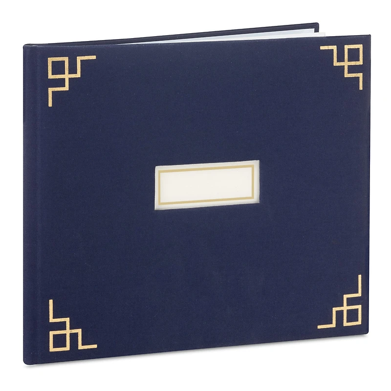 Gold on Navy Linen Customizable Guest Book for only USD 26.99 | Hallmark