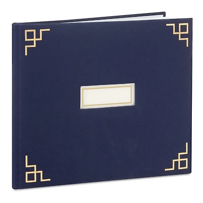 Gold on Navy Linen Customizable Guest Book for only USD 26.99 | Hallmark