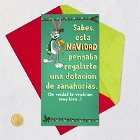 Looney Tunes™ Bugs Bunny Thought About Giving You Carrots Funny Spanish-Language Money Holder Christmas Card for only USD 2.99 | Hallmark