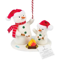 Roasting Marshmallows Snowmen 2025 Fabric Hallmark Ornament for only USD 17.99 | Hallmark